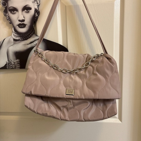 Steve Madden Quilted Tote Shoulder Bag with Chain Accent - Picture 2 of 7